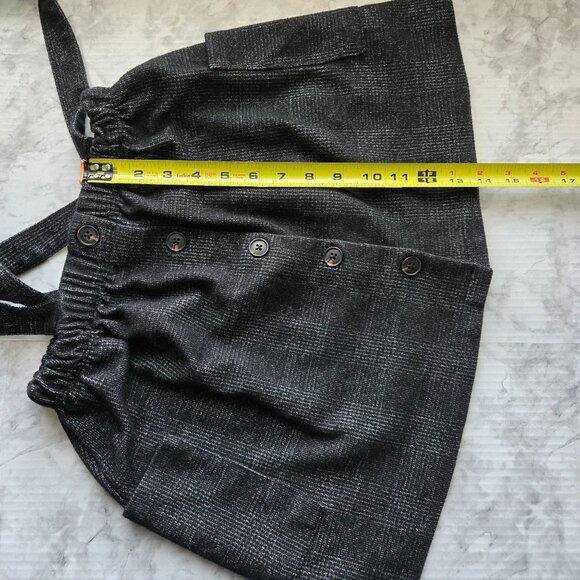 Zara Kids Black Pinafore Suspender Skirt With Pockets & Buttons Size 11/12 - Picture 4 of 6